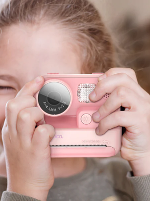 DV200 Dual Lens Children Printing Camera (Pink, Orange Color)